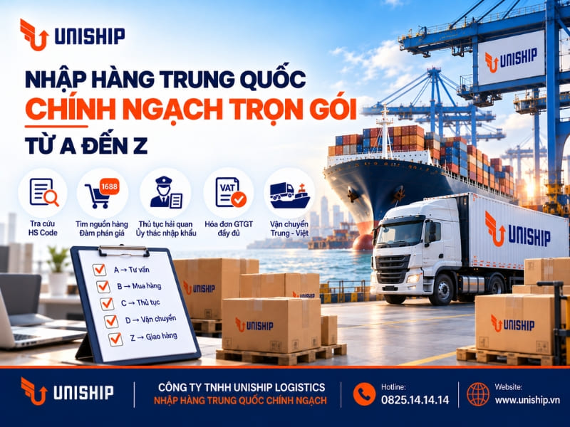 Uniship Logistics cung cấp giải pháp nhập hàng Trung Quốc chính ngạch trọn gói