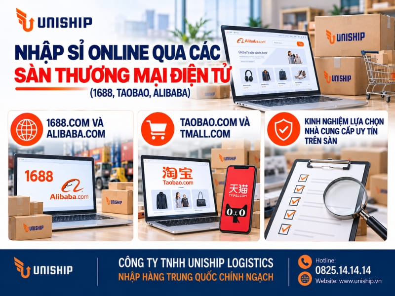 Nhập sỉ online qua các Sàn Thương mại điện tử (1688, Taobao, Alibaba)