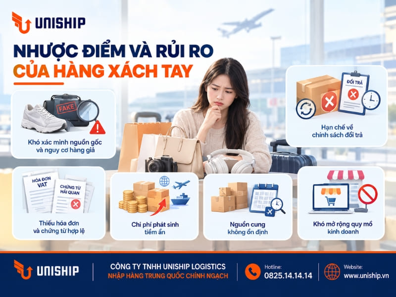 Nhược điểm và rủi ro của hàng xách tay