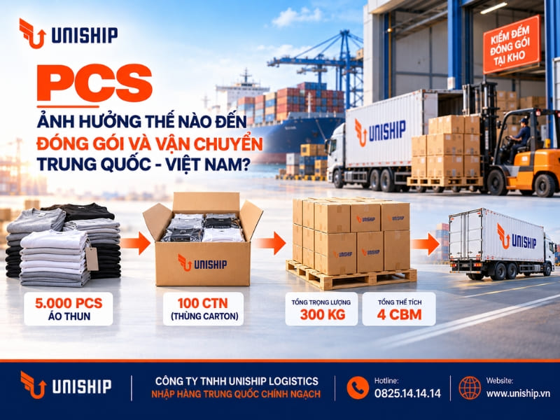 PCS ảnh hưởng đến đóng gói và vận chuyển Trung Quốc - Việt Nam