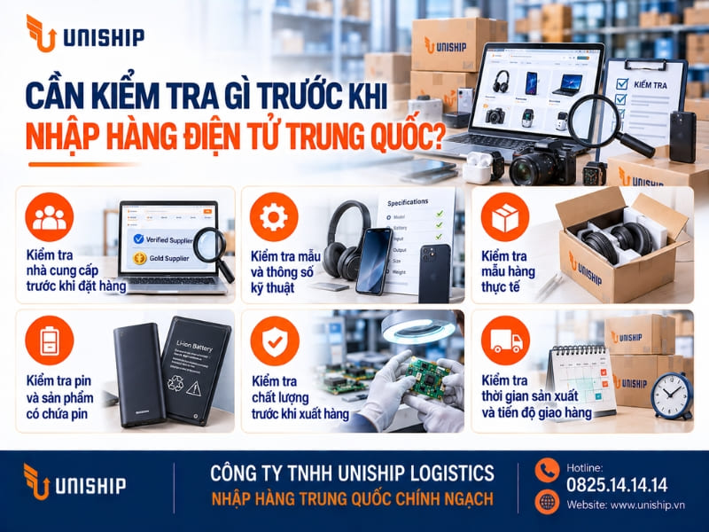 Quy trình nhập hàng điện tử Trung Quốc chính ngạch cùng Công ty Uniship Logistics
