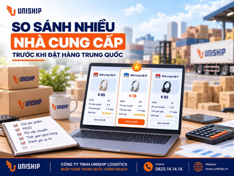 So sánh nhiều nhà cung cấp trước khi đặt hàng Trung Quốc