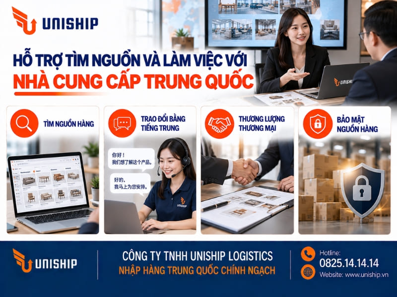 Hỗ trợ tìm nguồn và làm việc với nhà cung cấp Trung Quốc