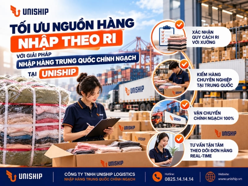 Tối ưu nguồn hàng nhập theo ri với giải pháp Nhập hàng Trung Quốc chính ngạch tại Uniship