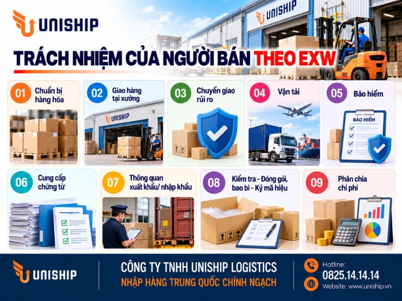 Trách nhiệm của người bán theo EXW