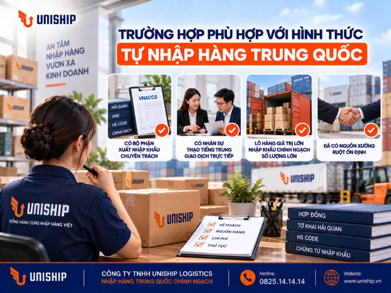Trường hợp nào phù hợp với hình thức tự nhập hàng Trung Quốc?