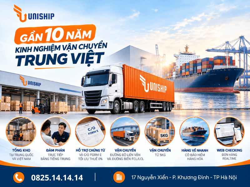 UniShip Logistics - Công ty vận chuyển Trung Việt đa phương thức uy tín, minh bạch, đúng hẹn