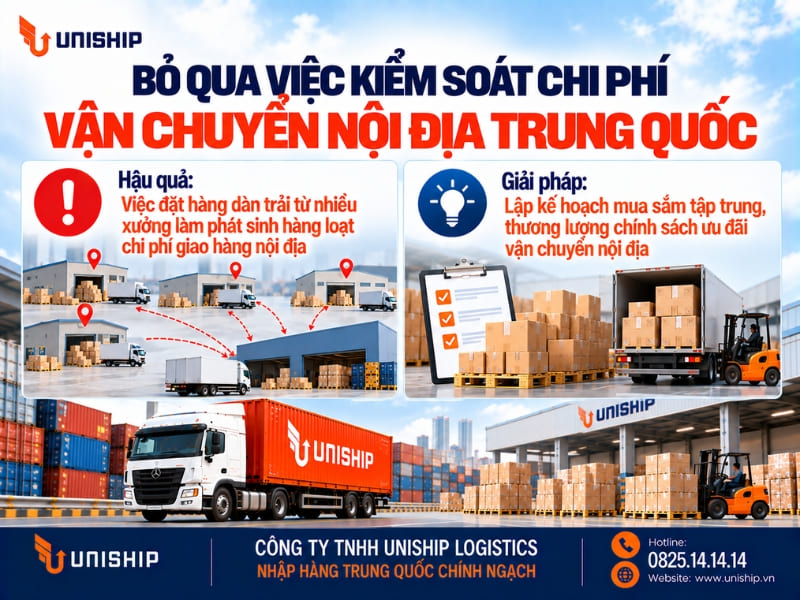 Bỏ qua việc kiểm soát chi phí vận chuyển nội địa Trung Quốc