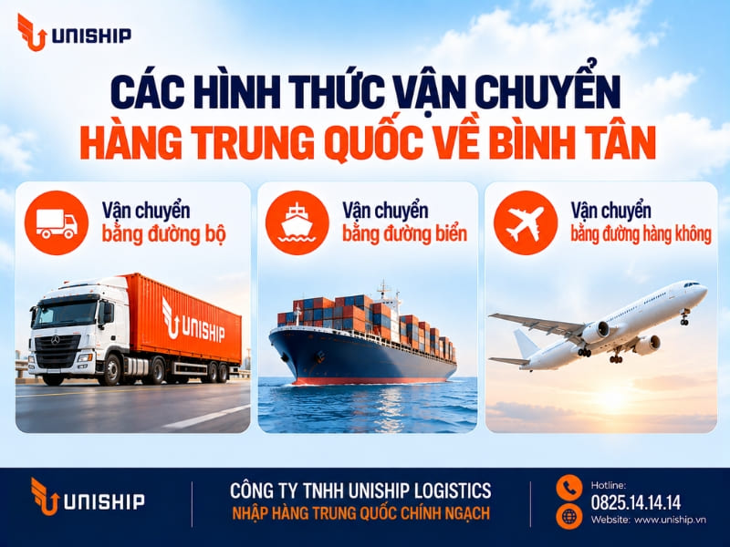 Các hình thức vận chuyển hàng Trung Quốc về Quận Bình Tân
