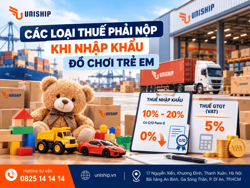 Các loại thuế phải nộp khi nhập khẩu đồ chơi trẻ em
