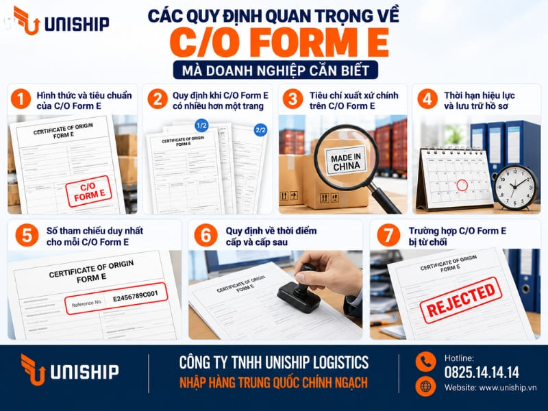 Các quy định quan trọng về C/O Form E mà doanh nghiệp cần biết