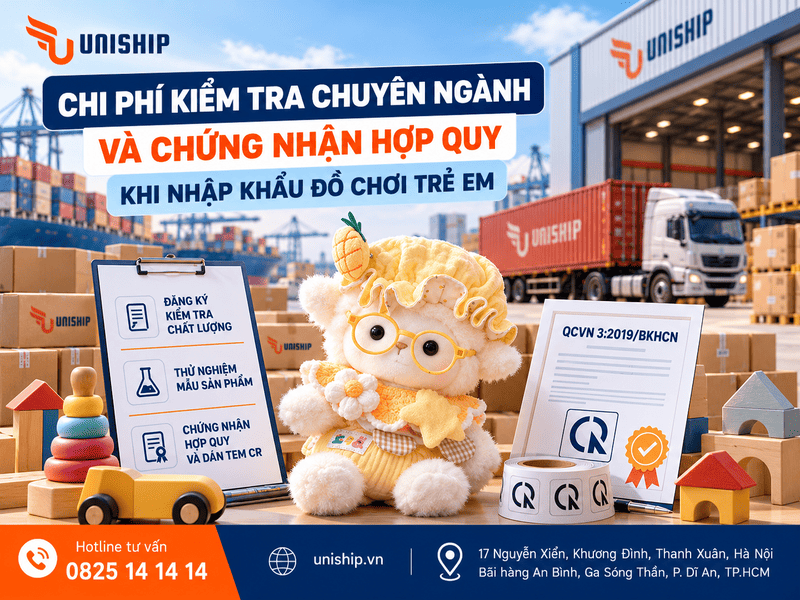 Chi phí kiểm tra chuyên ngành và chứng nhận hợp quy khi nhập khẩu đồ chơi trẻ em