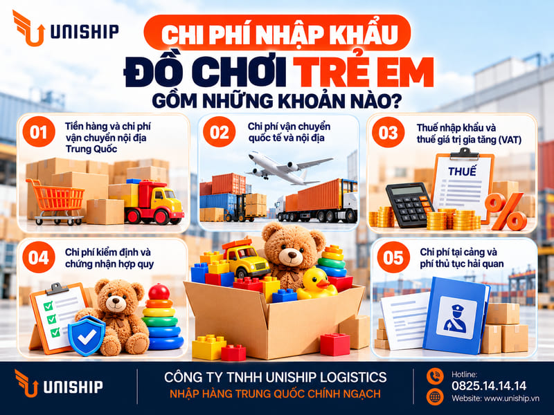 Chi phí nhập khẩu đồ chơi trẻ em gồm những khoản nào?