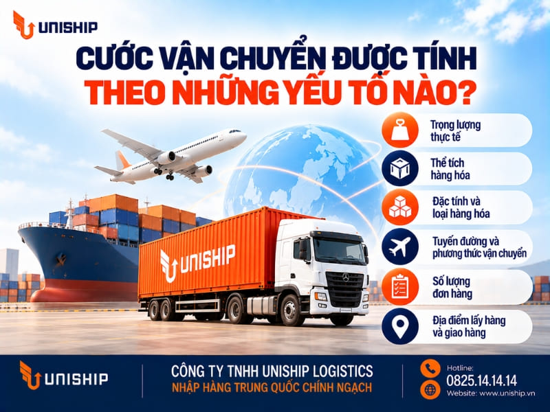 Cước vận chuyển được tính theo những yếu tố nào?