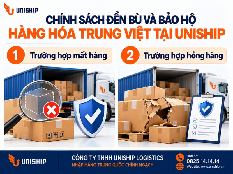 Chính sách đền bù và bảo hộ hàng hóa Trung Việt tại Uniship