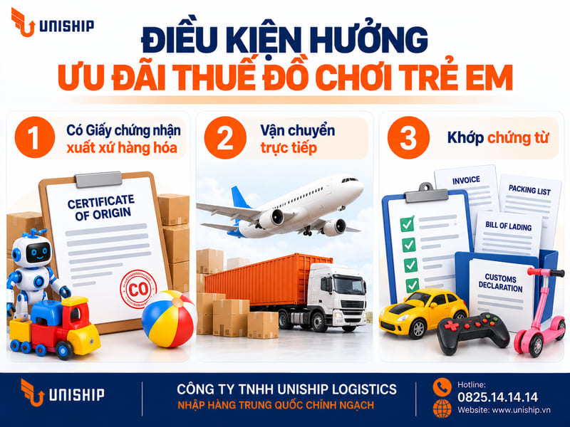 Điều kiện hưởng ưu đãi thuế đồ chơi trẻ em