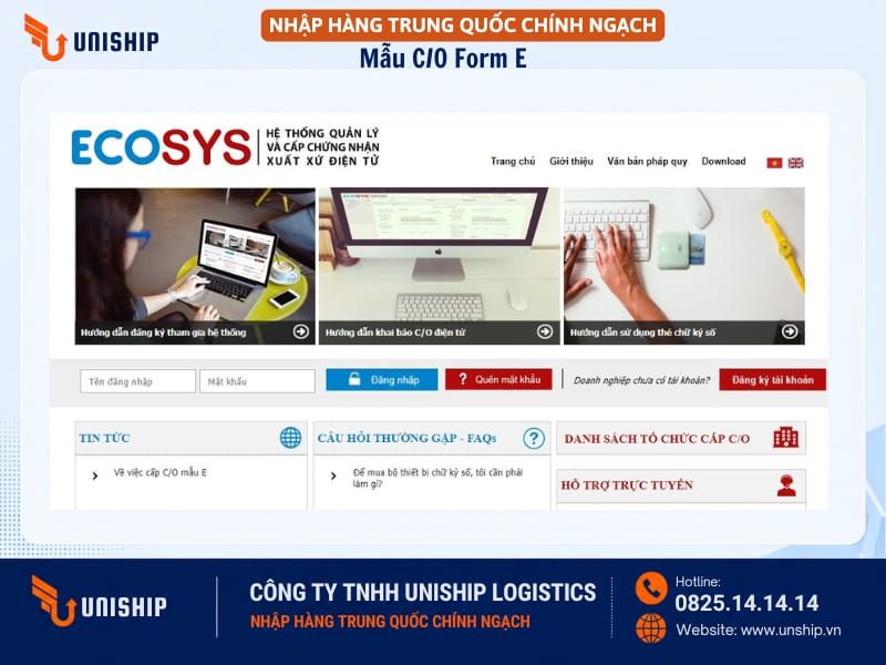 Hệ thống cấp C/O điện tử eCOSys