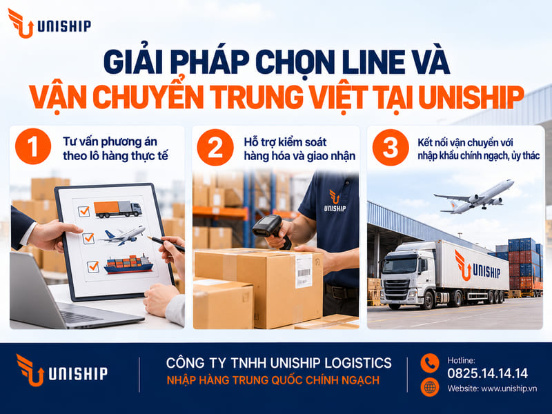 Giải pháp chọn line và vận chuyển Trung Việt tại Uniship