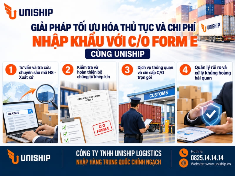 Giải pháp tối ưu hóa thủ tục và chi phí nhập khẩu với C/O Form E cùng Uniship