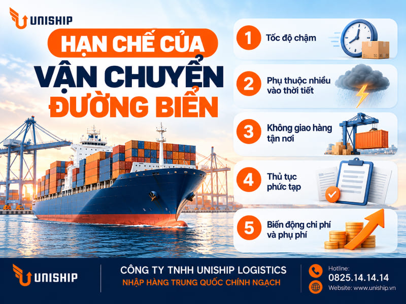 Hạn chế của vận chuyển đường biển