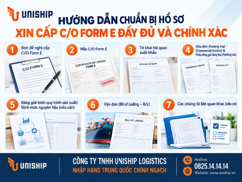 Hướng dẫn chuẩn bị hồ sơ xin cấp C/O Form E đầy đủ và chính xác