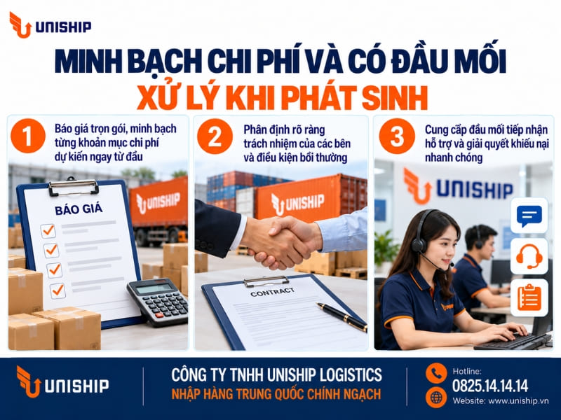 Minh bạch chi phí và có đầu mối xử lý khi phát sinh