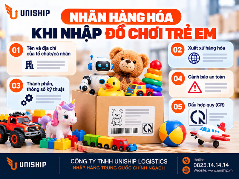 Nhãn hàng hóa khi nhập đồ chơi trẻ em