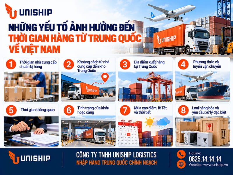 Những yếu tố ảnh hưởng đến thời gian vận chuyển hàng từ Trung Quốc về Việt Nam