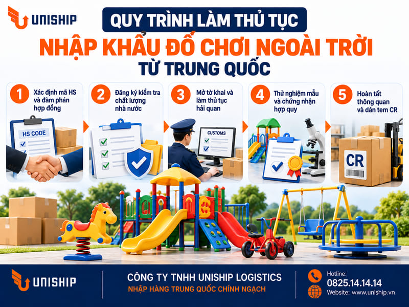 Quy trình làm thủ tục nhập khẩu đồ chơi ngoài trời từ Trung Quốc