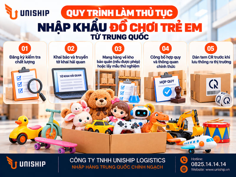 Quy trình làm thủ tục nhập khẩu đồ chơi trẻ em từ Trung Quốc