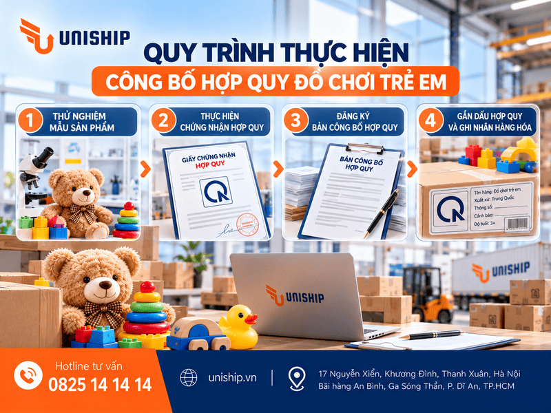 Quy trình thực hiện công bố hợp quy đồ chơi trẻ em