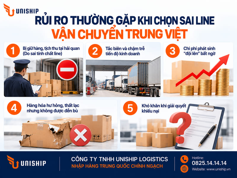 Rủi ro thường gặp khi chọn sai line vận chuyển Trung Việt