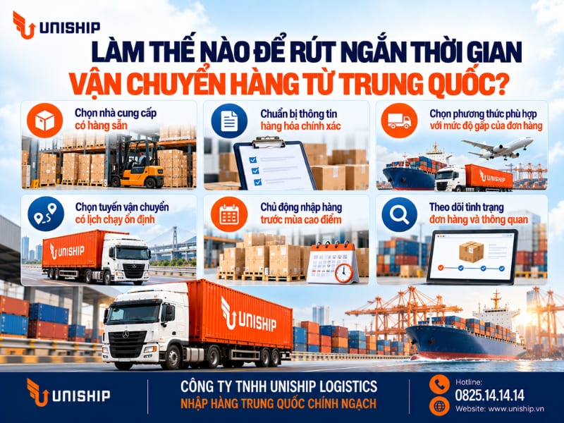 Làm thế nào để rút ngắn thời gian vận chuyển hàng từ Trung Quốc?