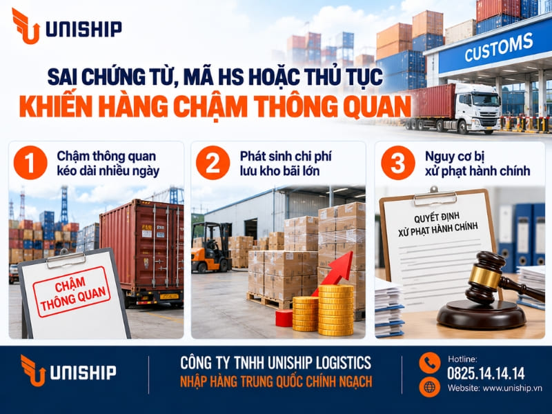 Sai chứng từ, mã HS hoặc thủ tục khiến hàng chậm thông quan