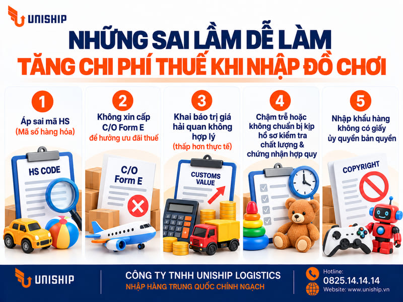 Những sai lầm dễ làm tăng chi phí thuế khi nhập đồ chơi