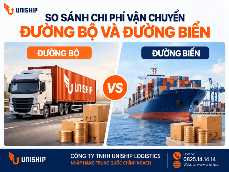 So sánh chi phí vận chuyển đường bộ và đường biển
