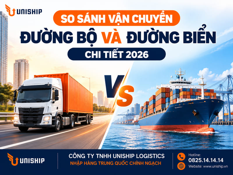 So sánh vận chuyển đường bộ và đường biển chi tiết 2026