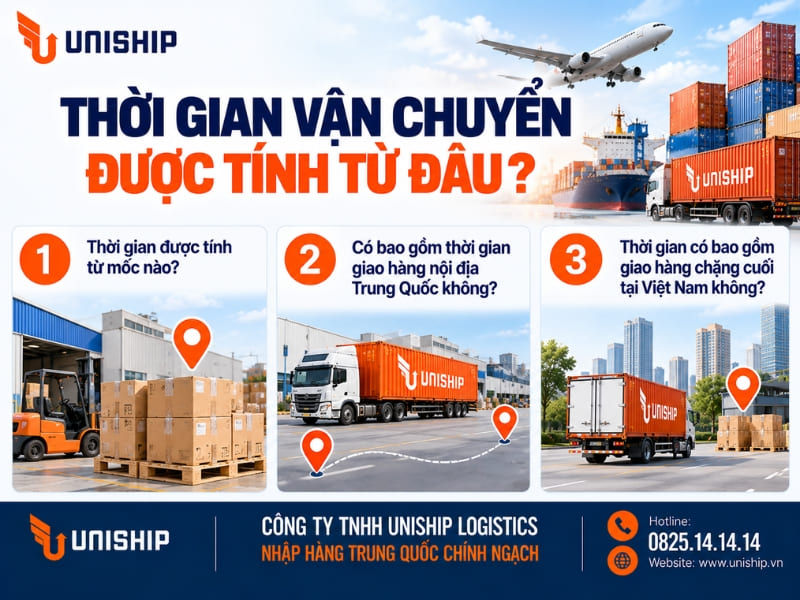 Thời gian vận chuyển hàng được tính từ thời điểm nào?