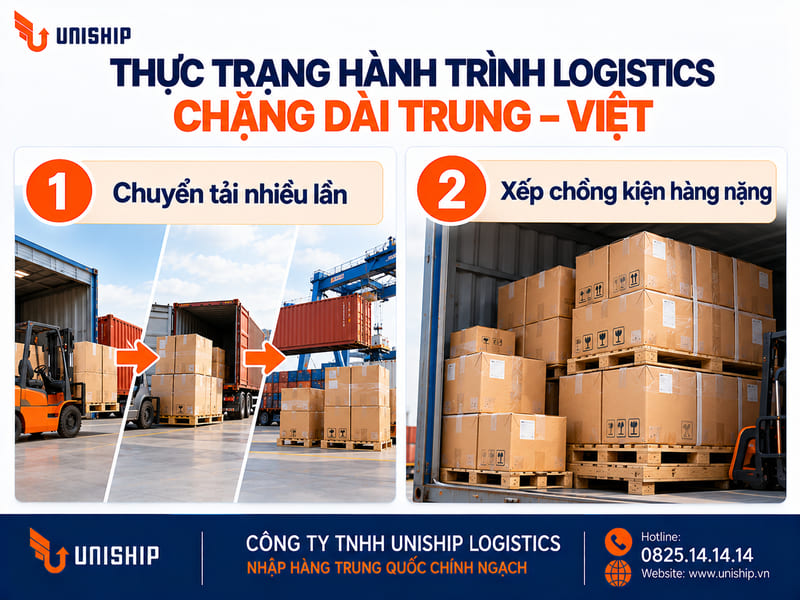Thực trạng hành trình vận chuyển Trung Việt