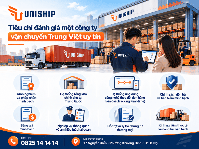 Tiêu chí đánh giá một công ty vận chuyển Trung Việt uy tín