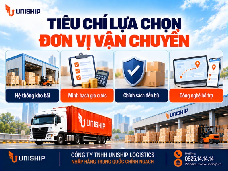 Tiêu chí lựa chọn đơn vị vận chuyển