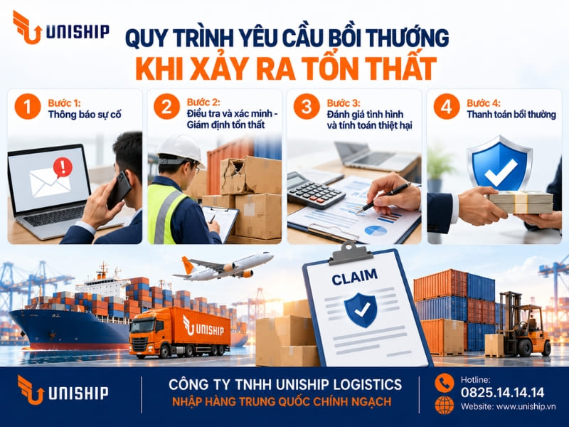 Quy trình yêu cầu bồi thường khi xảy ra tổn thất