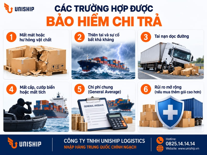 Các trường hợp được bảo hiểm chi trả