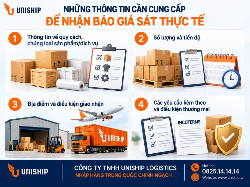 Những thông tin cần cung cấp để nhận báo giá sát thực tế