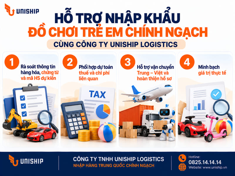 Hỗ trợ nhập khẩu đồ chơi trẻ em chính ngạch cùng Công ty Uniship Logistics