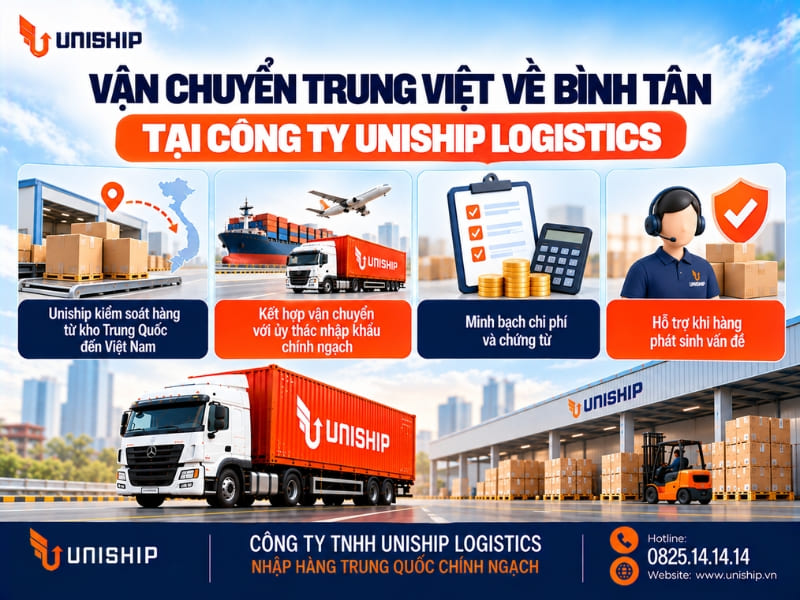 Vận chuyển Trung Việt về Quận Bình Tân tại Công ty Uniship Logistics