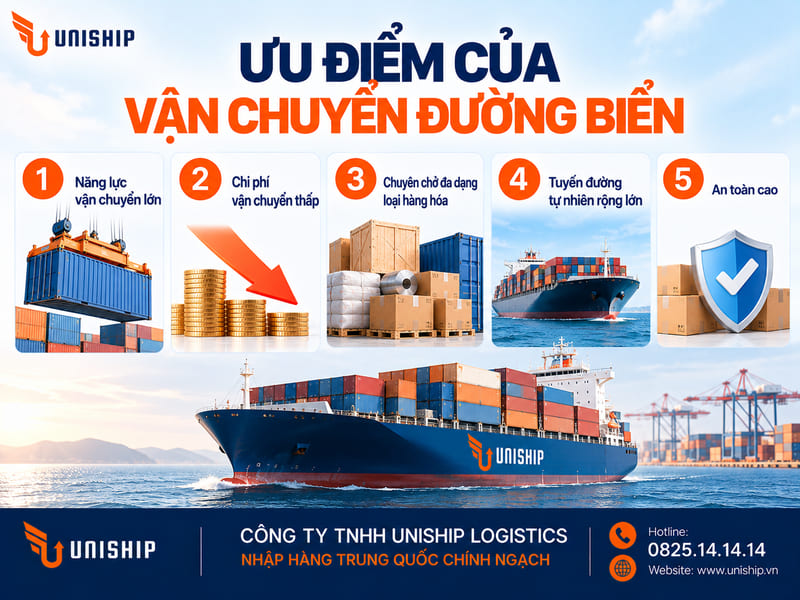 Ưu điểm của vận chuyển đường biển