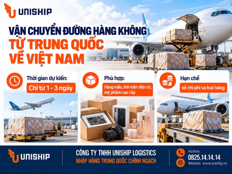 Vận chuyển hàng đường hàng không từ Trung Quốc về Việt Nam