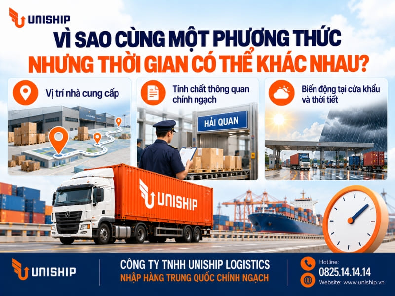 Vì sao cùng một phương thức nhưng thời gian vận chuyển hàng có thể khác nhau?