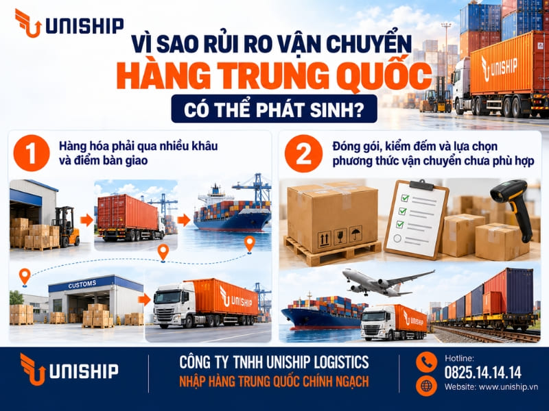 Vì sao rủi ro vận chuyển hàng Trung Quốc có thể phát sinh?